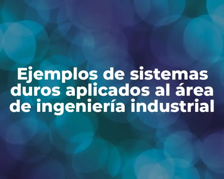 Ejemplos de sistemas duros aplicados al área de ingeniería industrial