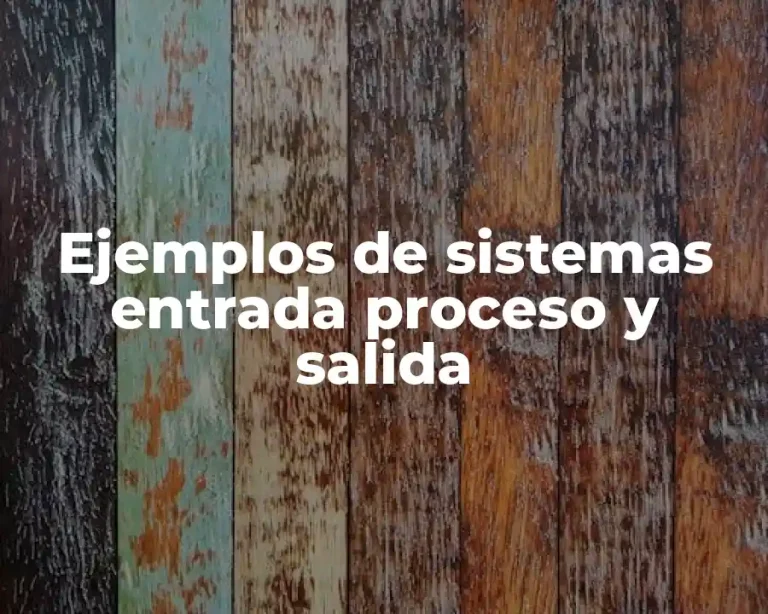 Ejemplos de sistemas entrada proceso y salida