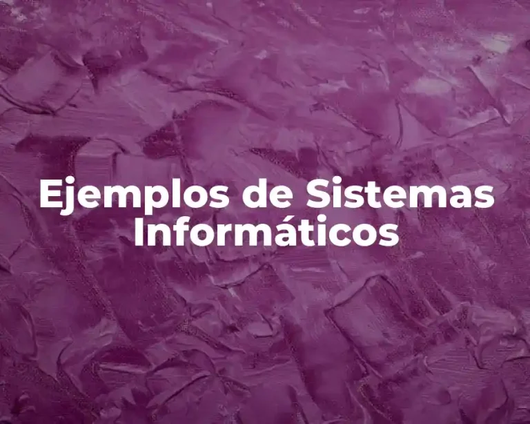Ejemplos de Sistemas Informáticos