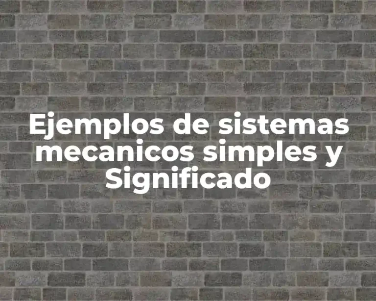 Ejemplos de sistemas mecanicos simples y Significado
