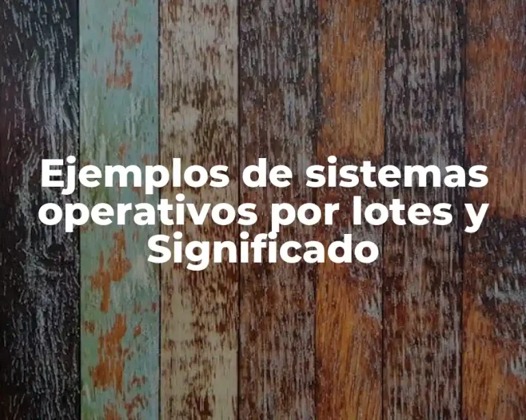 Ejemplos de sistemas operativos por lotes y Significado