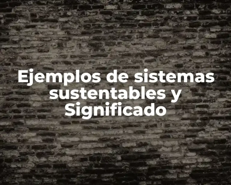Ejemplos de sistemas sustentables y Significado