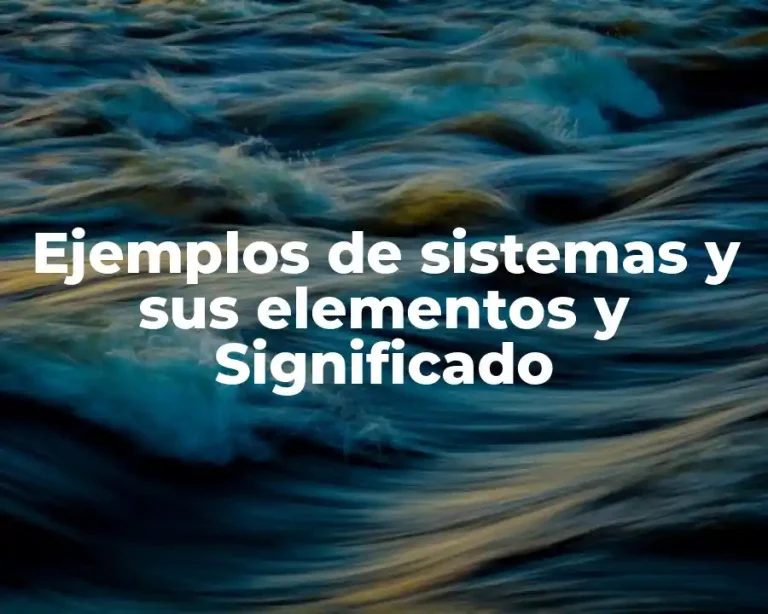 Ejemplos de sistemas y sus elementos y Significado