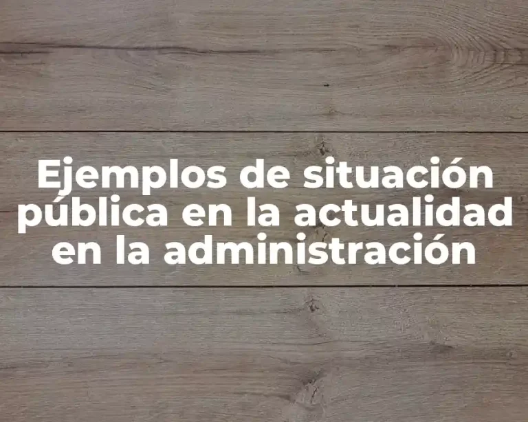 Ejemplos de situación pública en la actualidad en la administración