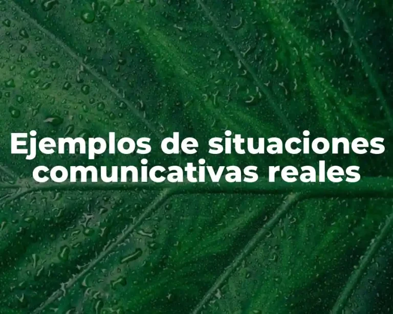 Ejemplos de situaciones comunicativas reales