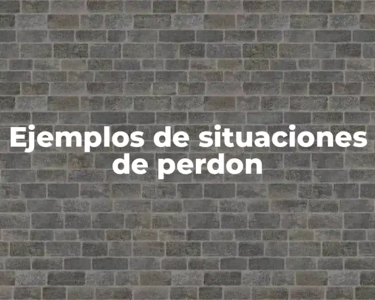 Ejemplos de situaciones de perdon