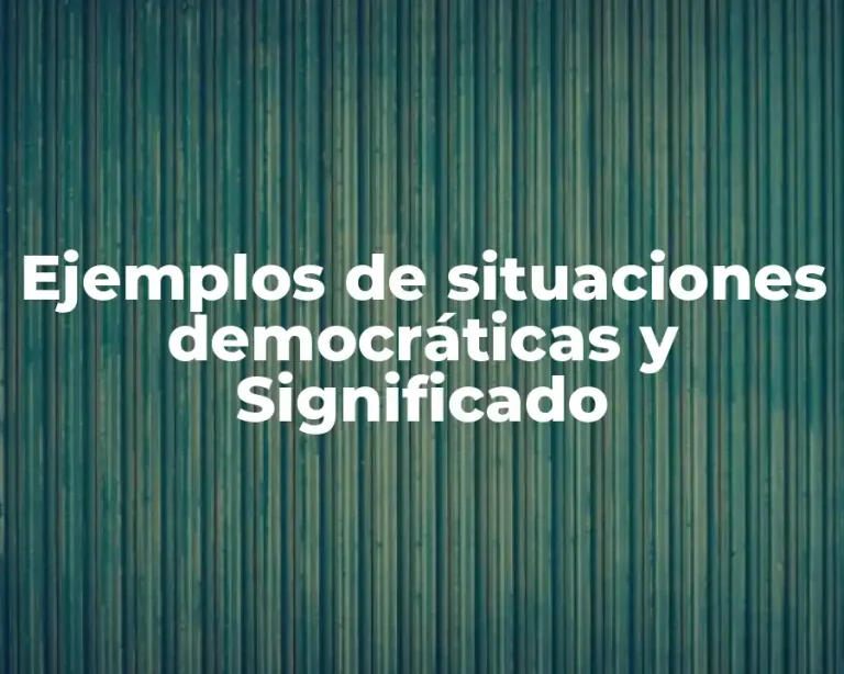 Ejemplos de situaciones democráticas y Significado