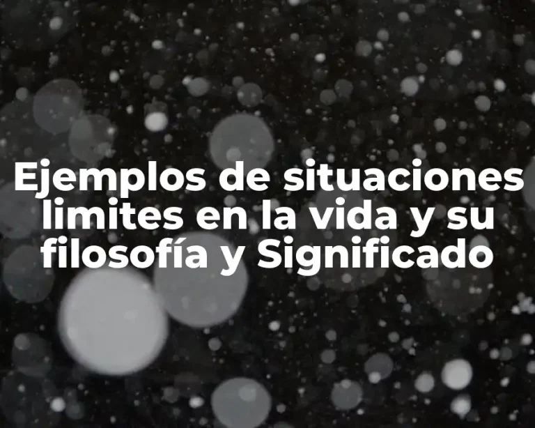 Ejemplos de situaciones limites en la vida y su filosofía y Significado