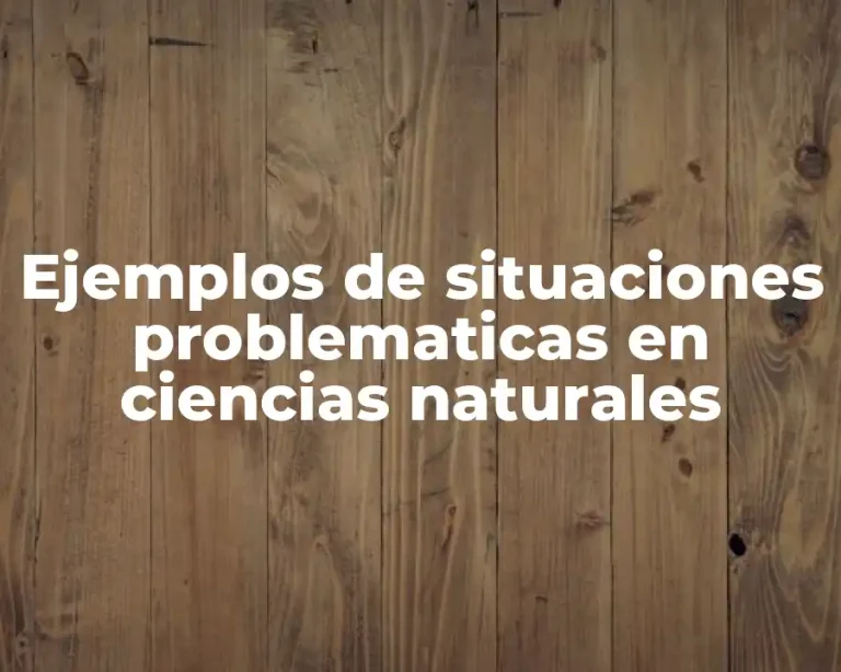 Ejemplos de situaciones problematicas en ciencias naturales