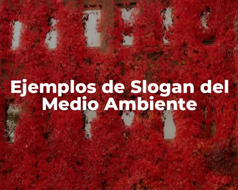 Ejemplos de Slogan del Medio Ambiente