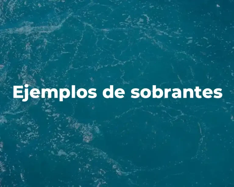 Ejemplos de sobrantes