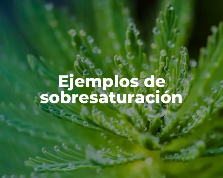Ejemplos de sobresaturación