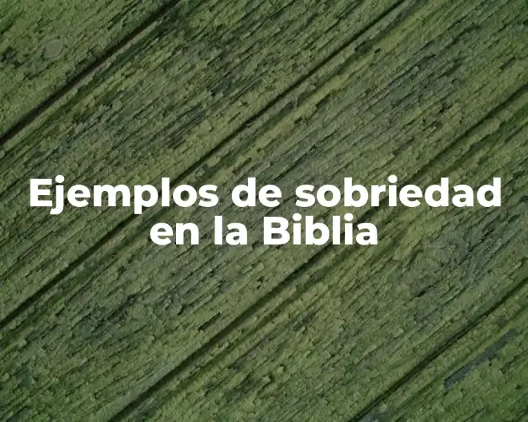 Ejemplos de sobriedad en la Biblia