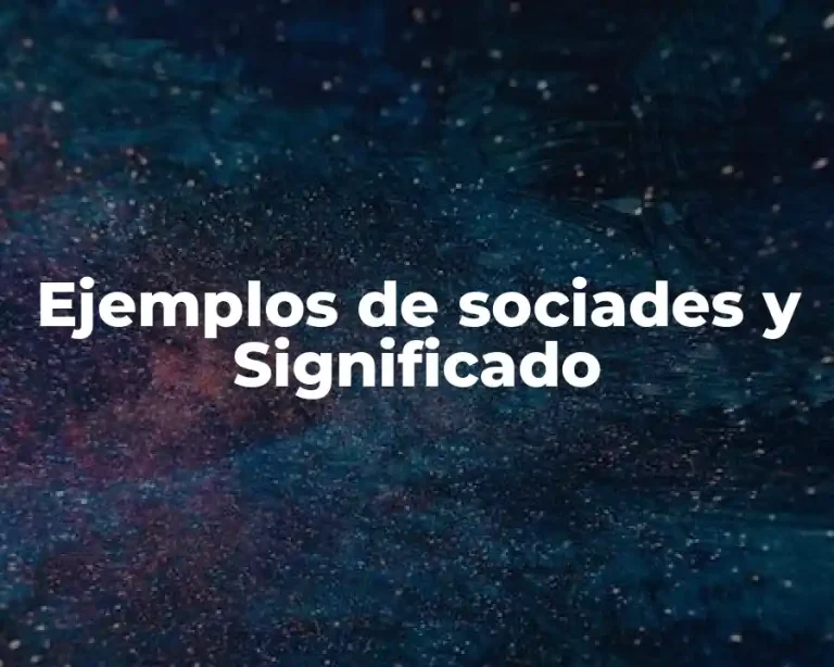 Ejemplos de sociades y Significado