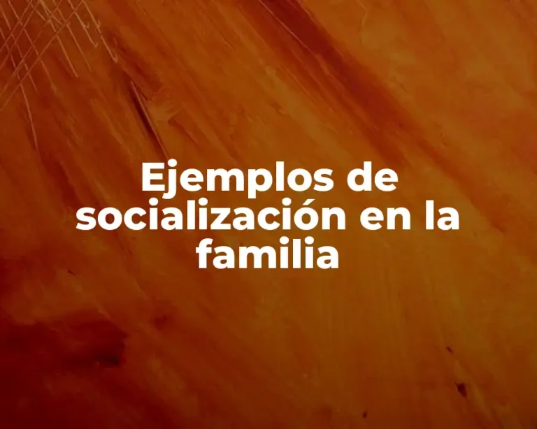 Ejemplos de socialización en la familia