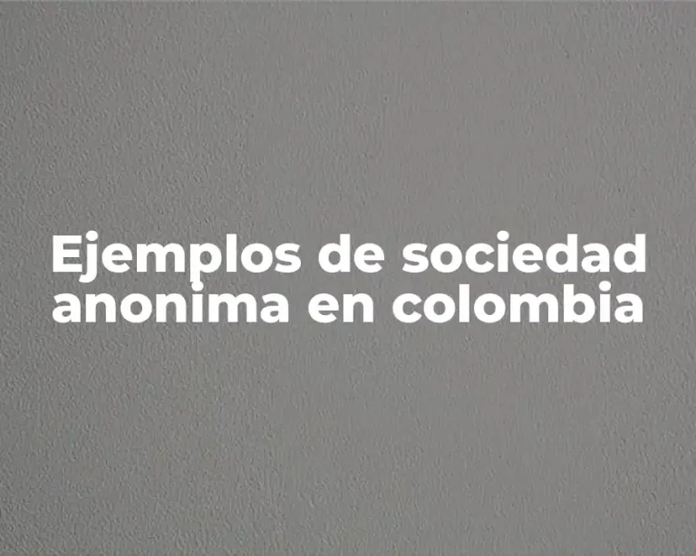 Ejemplos de sociedad anonima en colombia