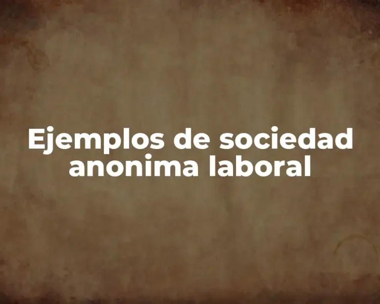 Ejemplos de sociedad anonima laboral