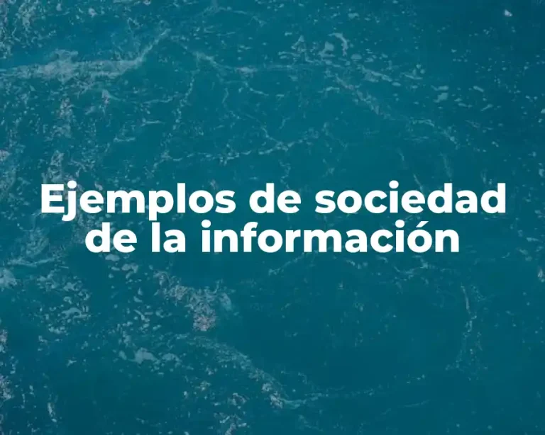 Ejemplos de sociedad de la información