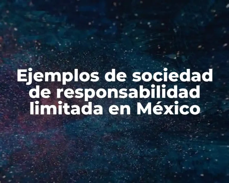 Ejemplos de sociedad de responsabilidad limitada en México