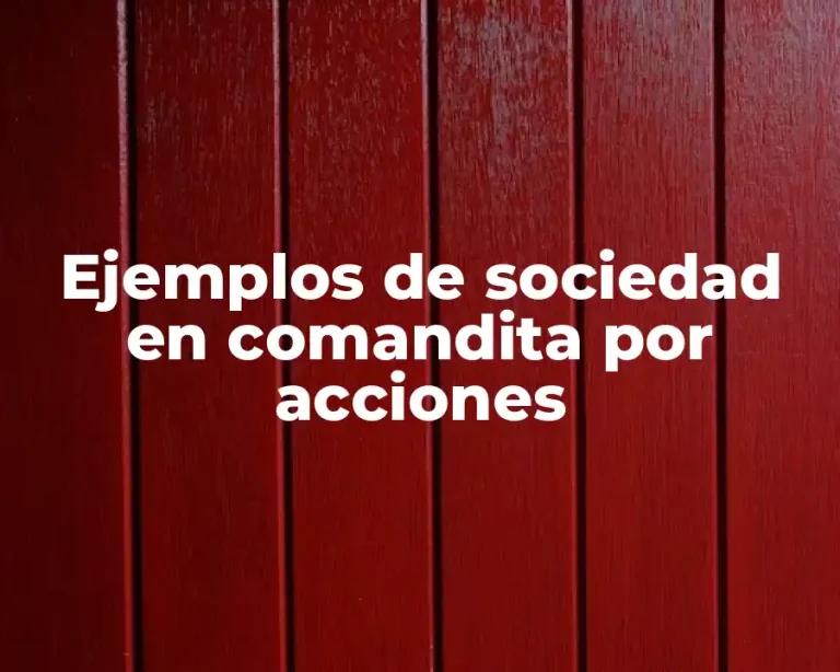 Ejemplos de sociedad en comandita por acciones