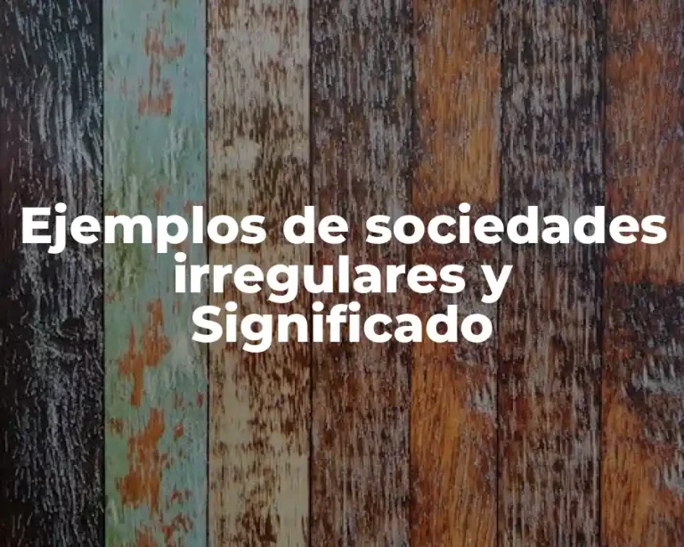 Ejemplos de sociedades irregulares y Significado