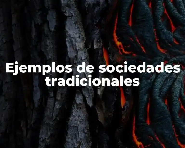 Ejemplos de sociedades tradicionales