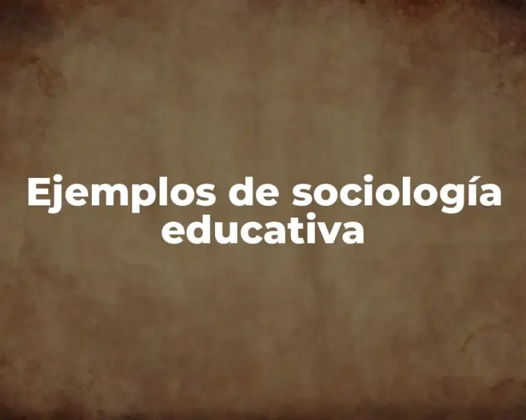Ejemplos de sociología educativa