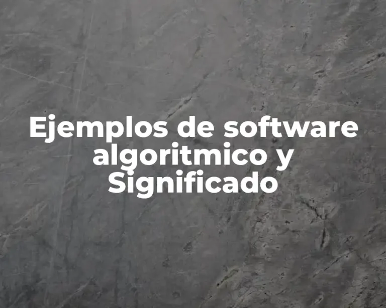 Ejemplos de software algoritmico y Significado
