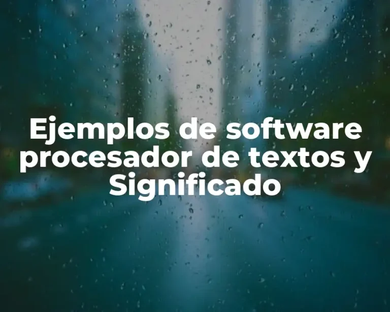 Ejemplos de software procesador de textos y Significado