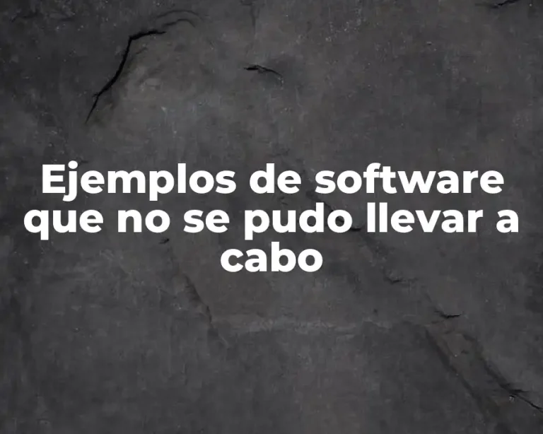 Ejemplos de software que no se pudo llevar a cabo