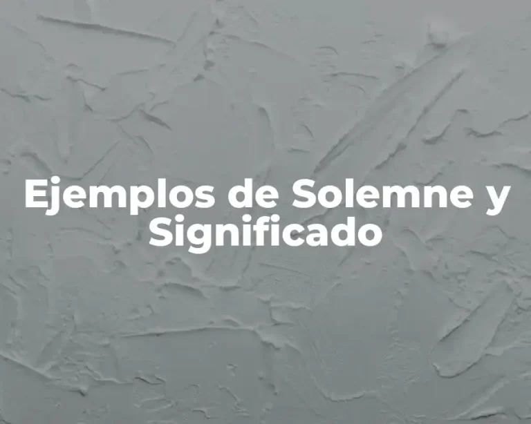 Ejemplos de Solemne y Significado