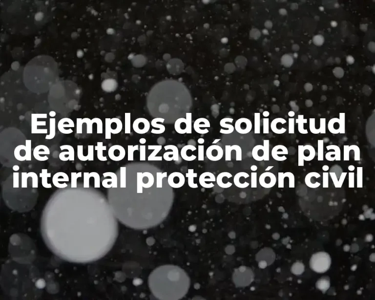 Ejemplos de solicitud de autorización de plan internal protección civil