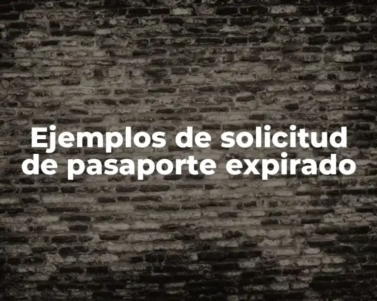Ejemplos de solicitud de pasaporte expirado