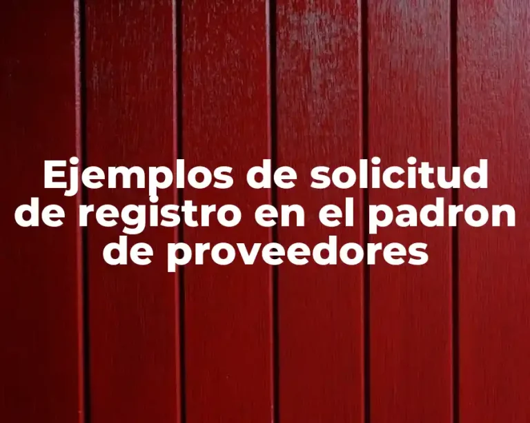 Ejemplos de solicitud de registro en el padron de proveedores