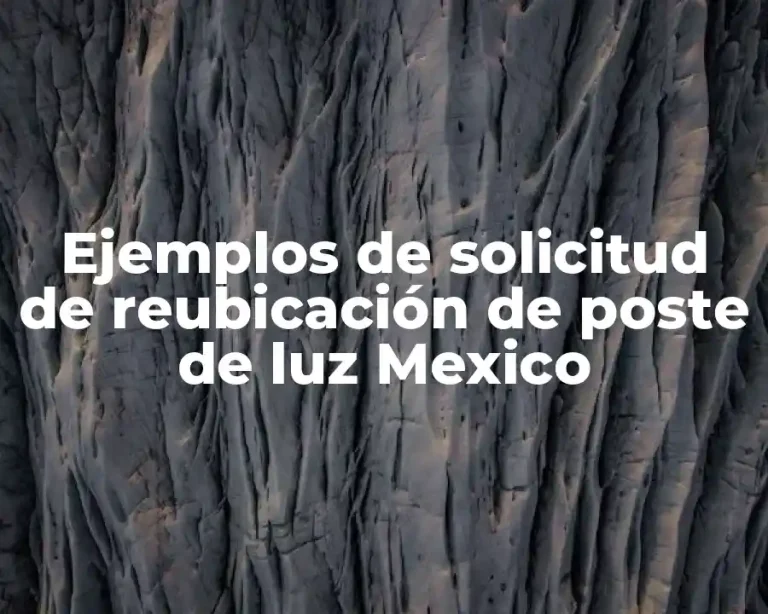 Ejemplos de solicitud de reubicación de poste de luz Mexico
