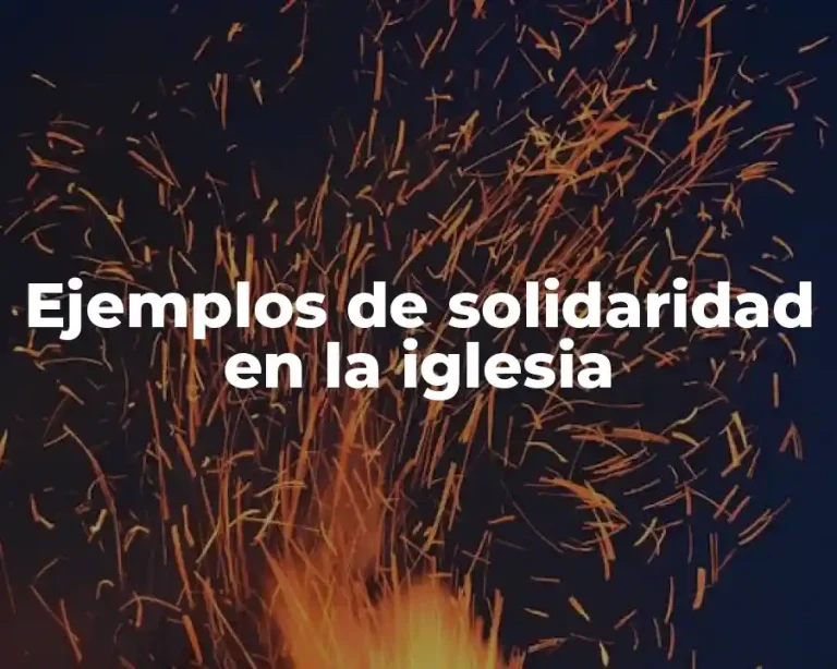 Ejemplos de solidaridad en la iglesia