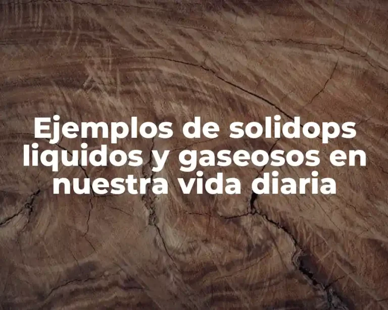 Ejemplos de solidops liquidos y gaseosos en nuestra vida diaria