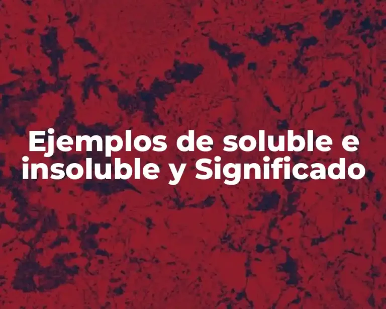 Ejemplos de soluble e insoluble y Significado
