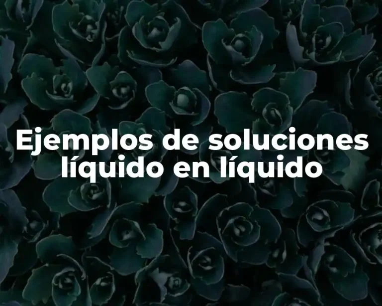 Ejemplos de soluciones líquido en líquido