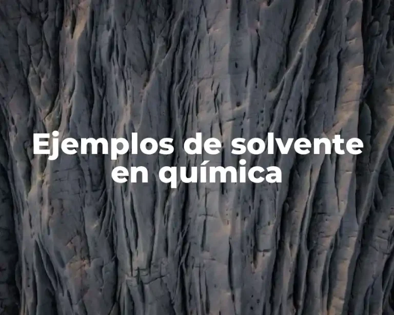 Ejemplos de solvente en química