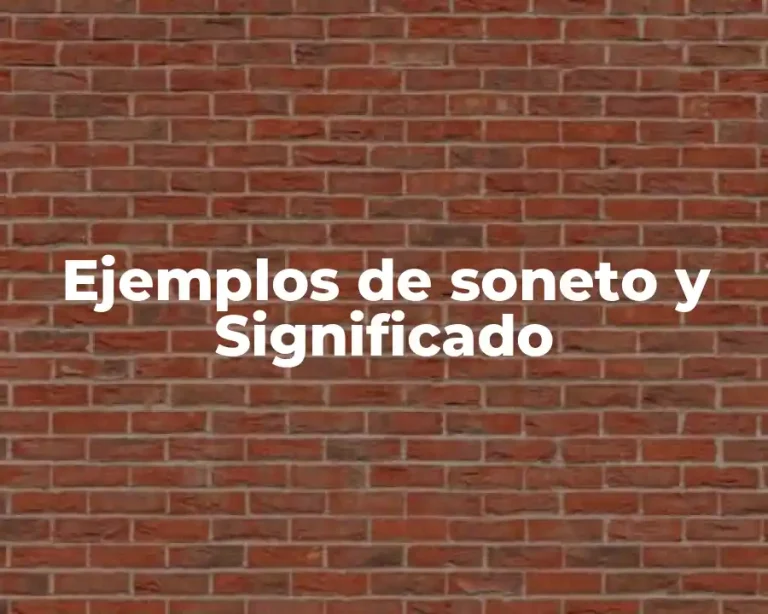 Ejemplos de soneto y Significado