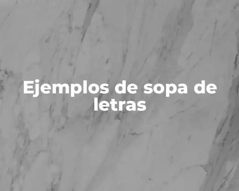 Ejemplos de sopa de letras