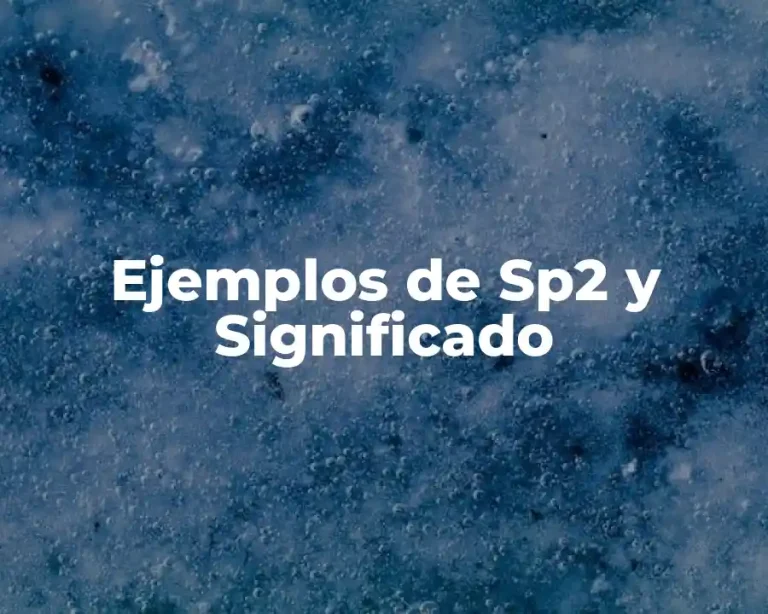 Ejemplos de Sp2 y Significado