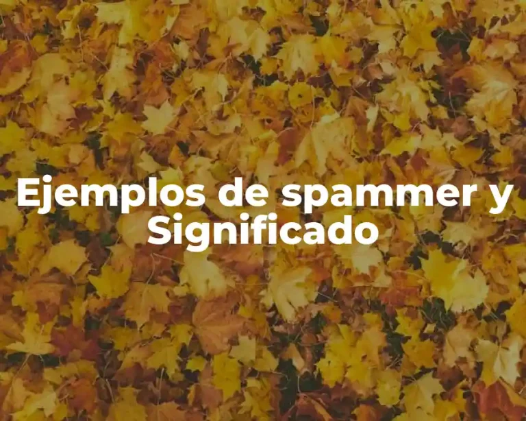 Ejemplos de spammer y Significado