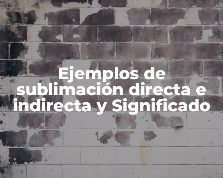 Ejemplos de sublimación directa e indirecta y Significado
