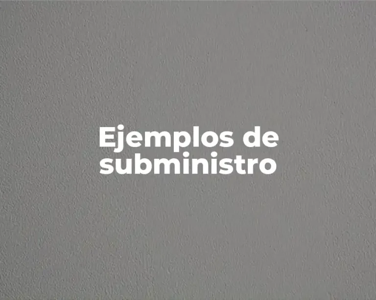 Ejemplos de subministro