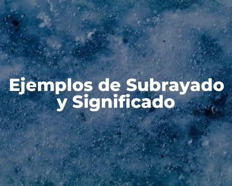 Ejemplos de Subrayado y Significado