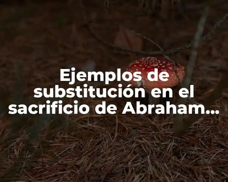 Ejemplos de substitución en el sacrificio de Abraham para niños