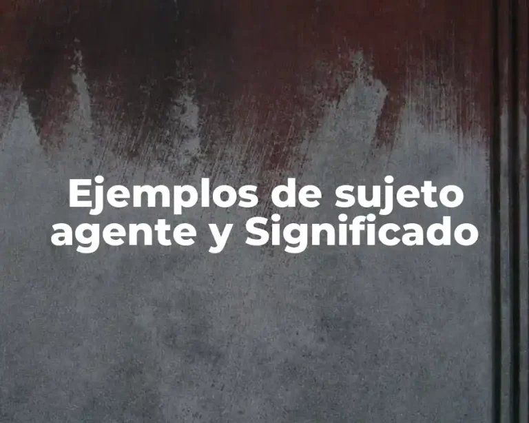 Ejemplos de sujeto agente y Significado