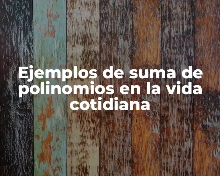 Ejemplos de suma de polinomios en la vida cotidiana